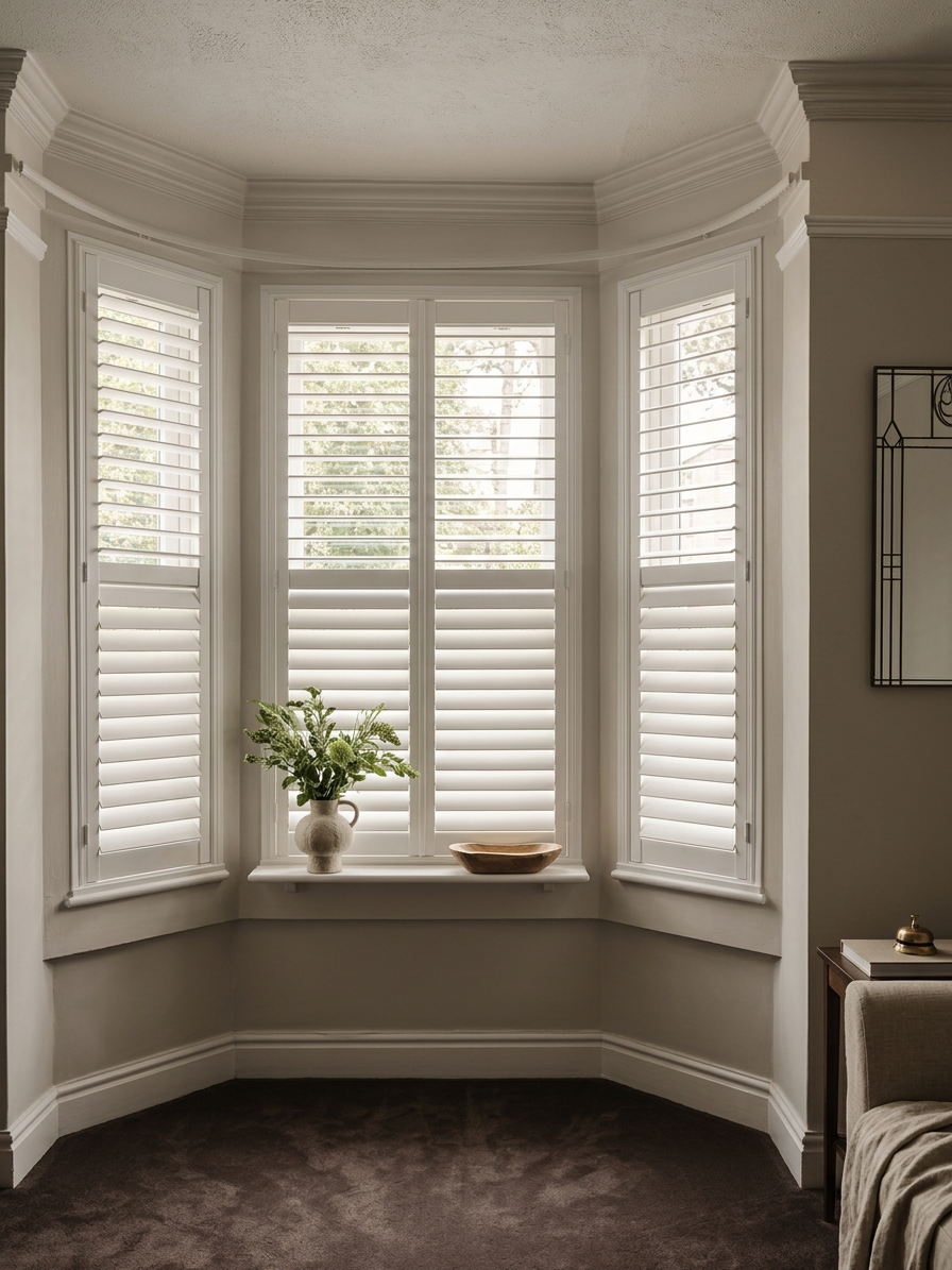 Complementary shutter styling in a Durham home