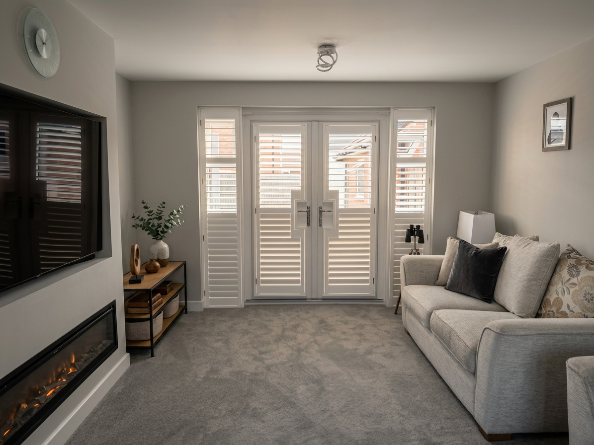 Complementary shutter styling in a Gosforth home