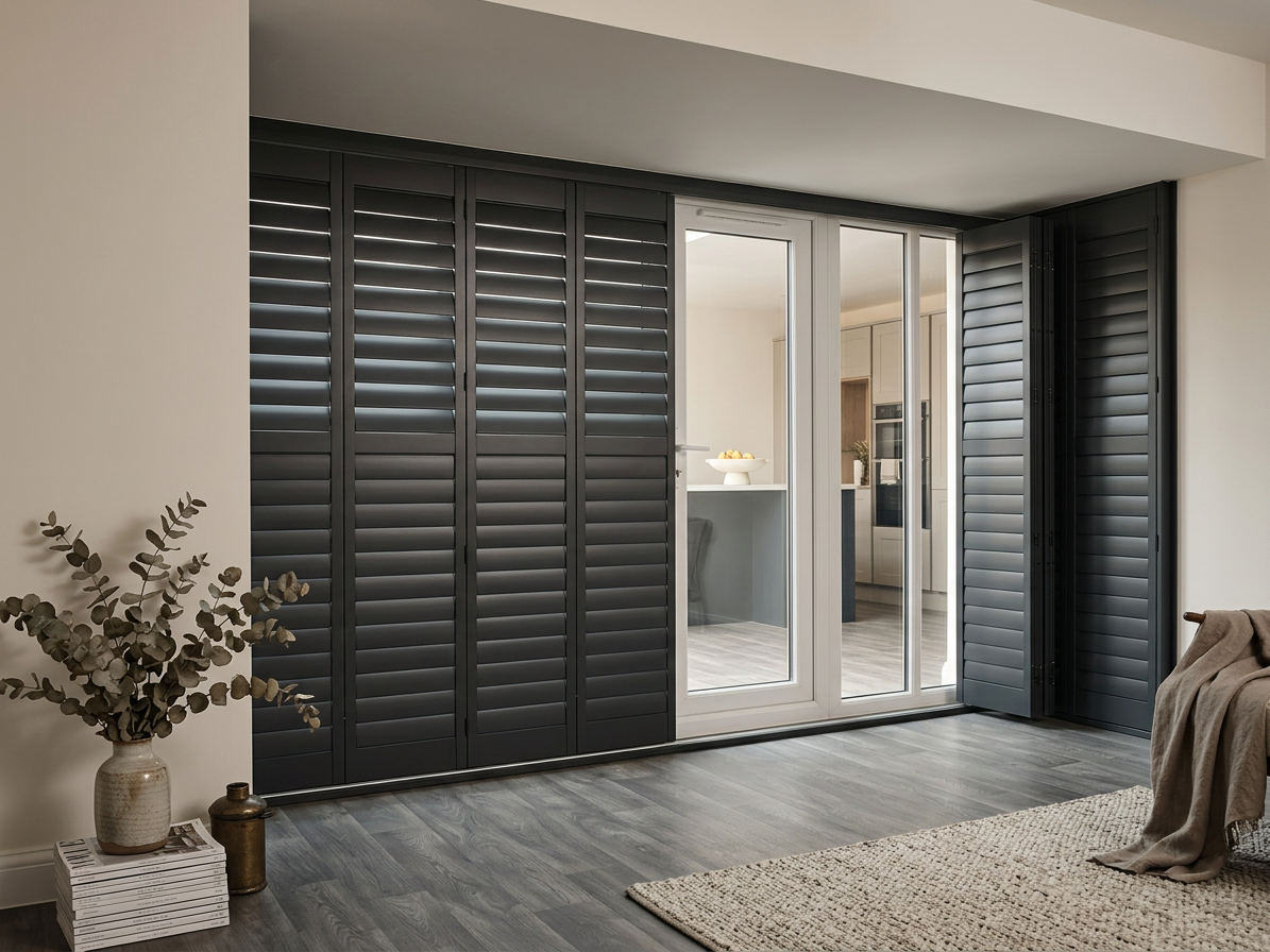 Complementary shutter styling in a Gosforth home