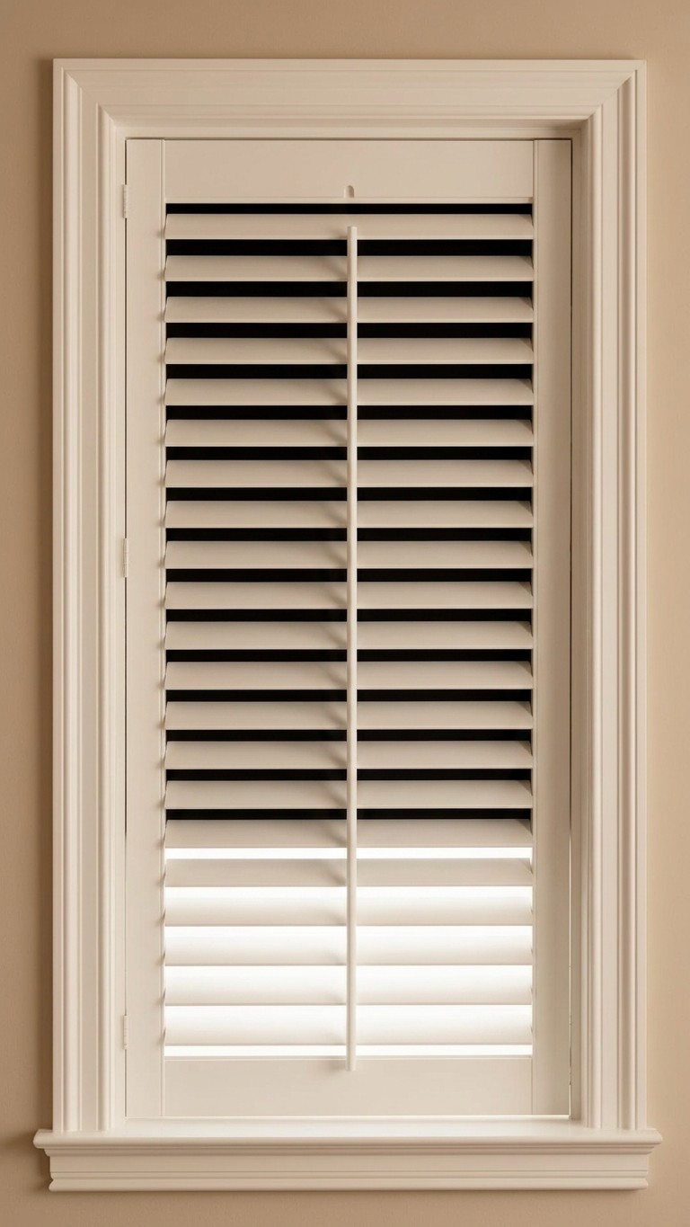 Detail of integrated shade cassette at top of shutter