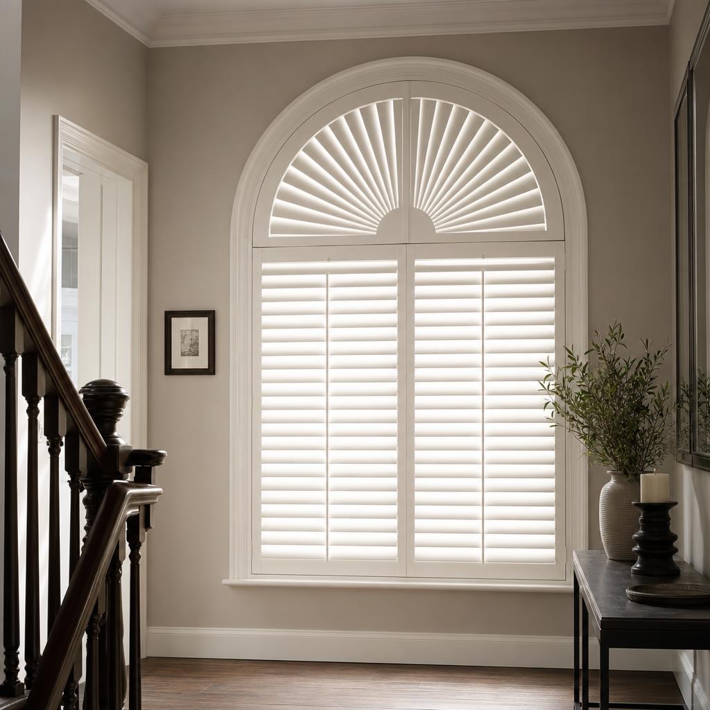 Curved top frame of an arched shutter
