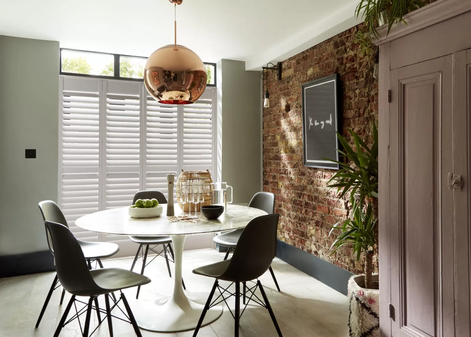 Beautiful room with plantation shutters