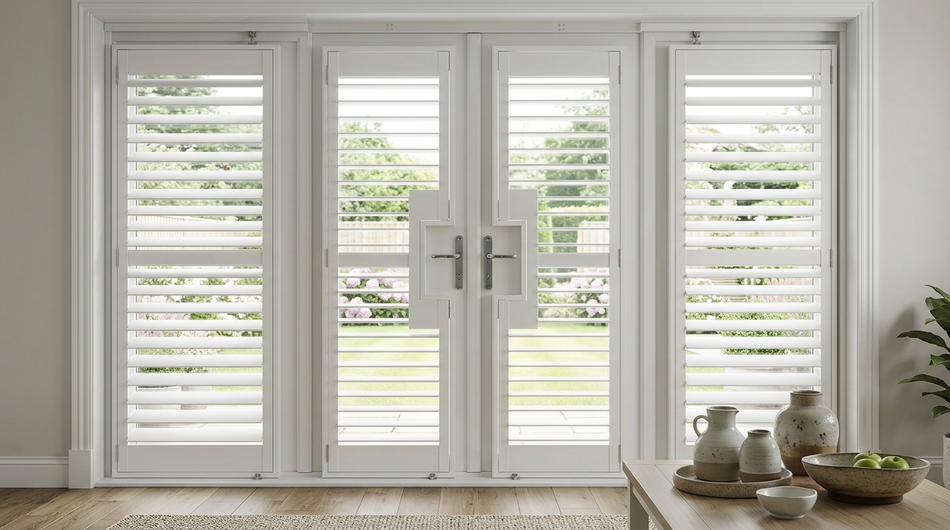 French doors with shutters