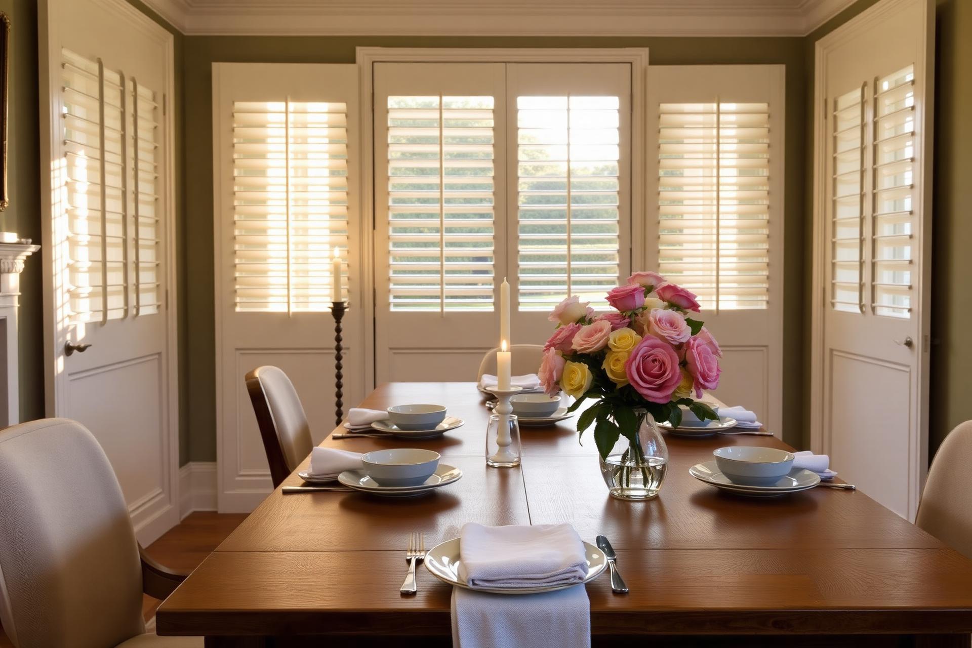 Dining Room dressed in bespoke shutters