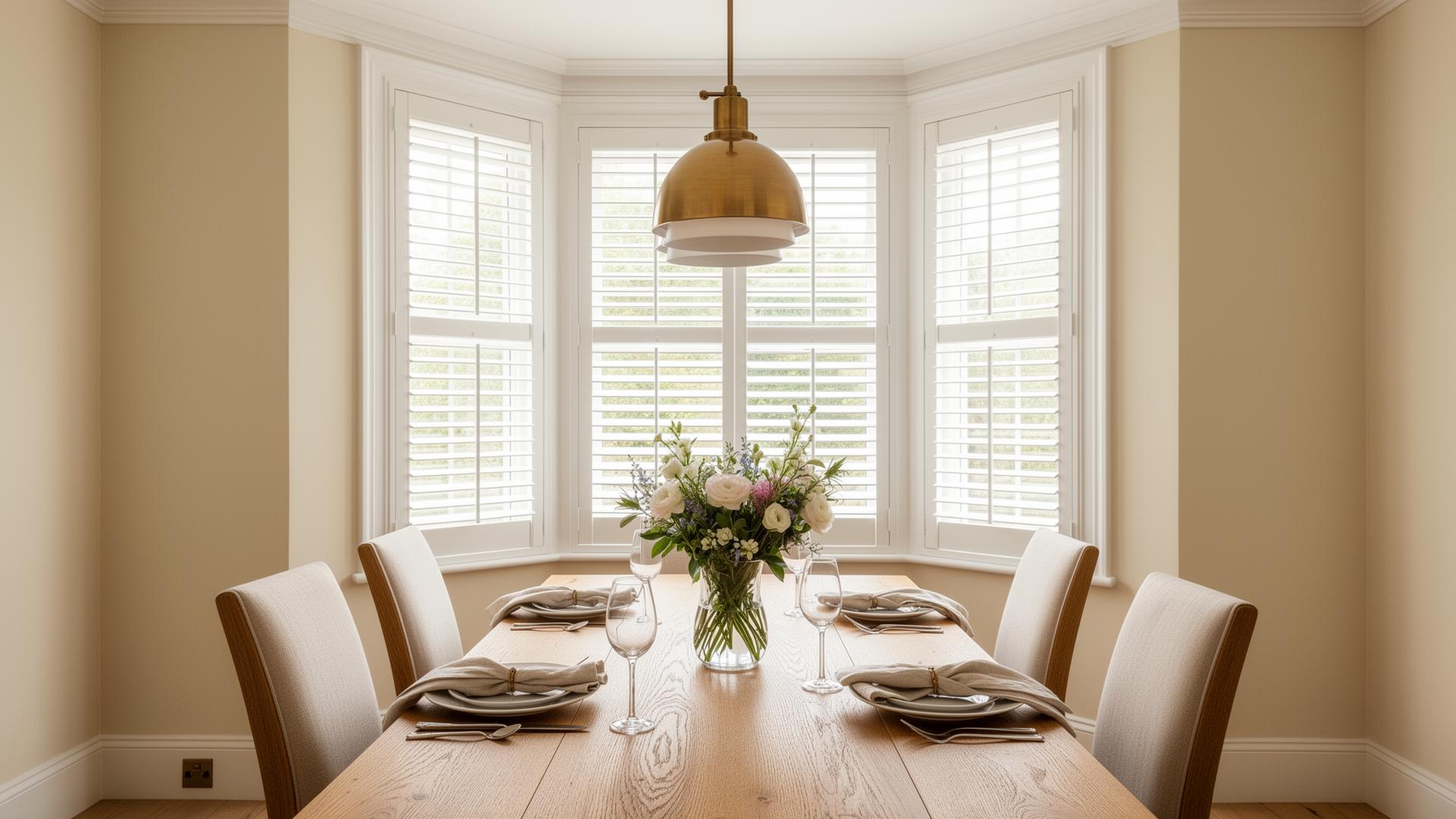 Period bay window finished with bespoke shutters