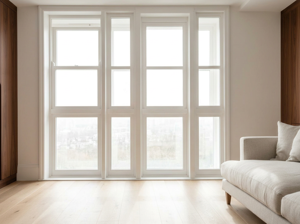 Bare window without shutters fitted